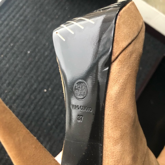 Moden Vintage beige suede high heel boots nib - Picture 5 of 9